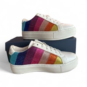 NWOT Kurt Geiger Multicolor Striped Sneakers